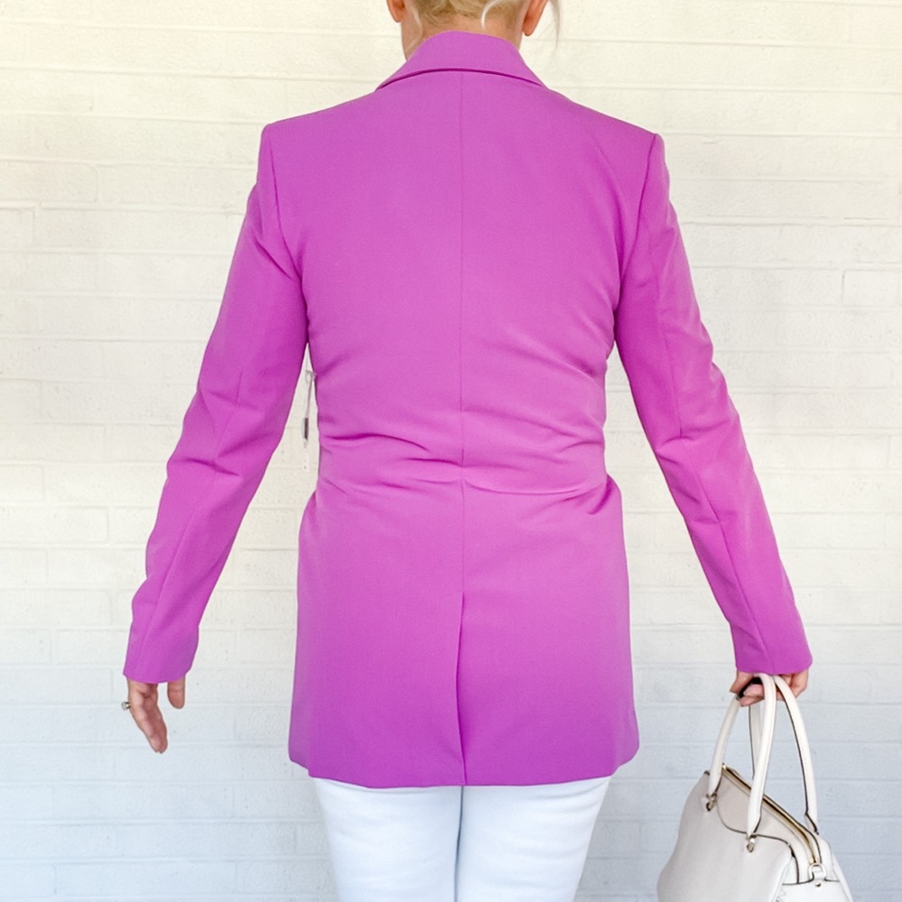 NWT Worthington Purple Long Blazer - Tie Waist - XS - Picture 3 of 7